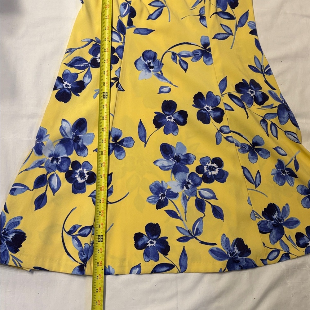 AGB y2K inspired Yellow and Blue Floral Dress Size 12. - Picture 6 of 7